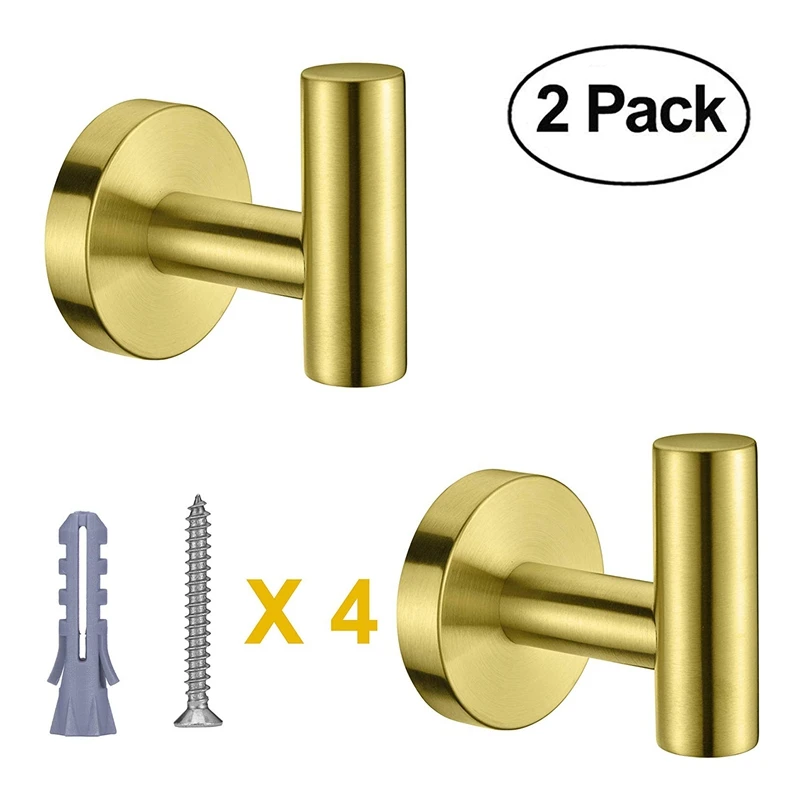 ABSS-2Pack крючки для полотенец для ванной комнаты, настенный крючок 304 из нержавеющей стали для ванной, кухни, гаража, отеля