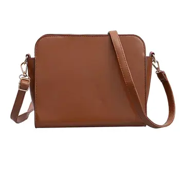 

Retro Women Square Solid Color Simple Wi ngs Casual Crossbody Pouch Shoulder Bag