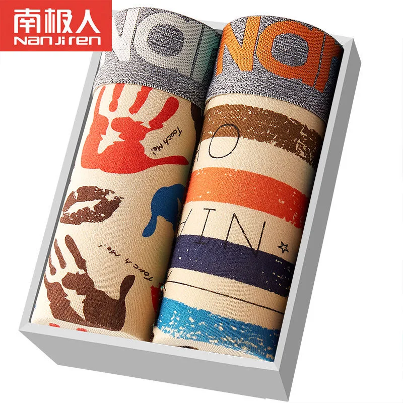 2022 Men Underwear Boxer Shorts Panties Solid Shorts Brand Underpants Men 100% Cotton Breathable Mid Waist Shorts Men L-3XL