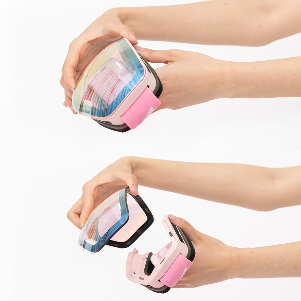 Baratos Gafas de esquí OTG Snowboard gafas de esquí para hombre y mujer máscara UV 400 gafas de protección de la nieve para adultos doble esférico espejo magnético