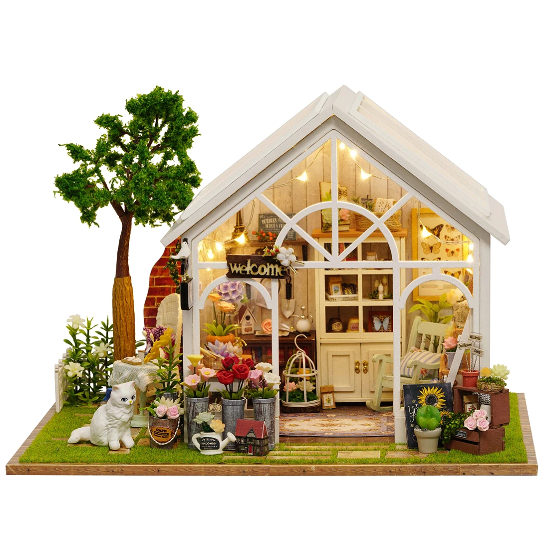 Сборный DIY Кукольный дом, игрушка, деревянный Миниатюрный Кукольный дом, кукольный домик, игрушки с мебели, подарок на день рождения, Рождество, солнечный цветок, дом