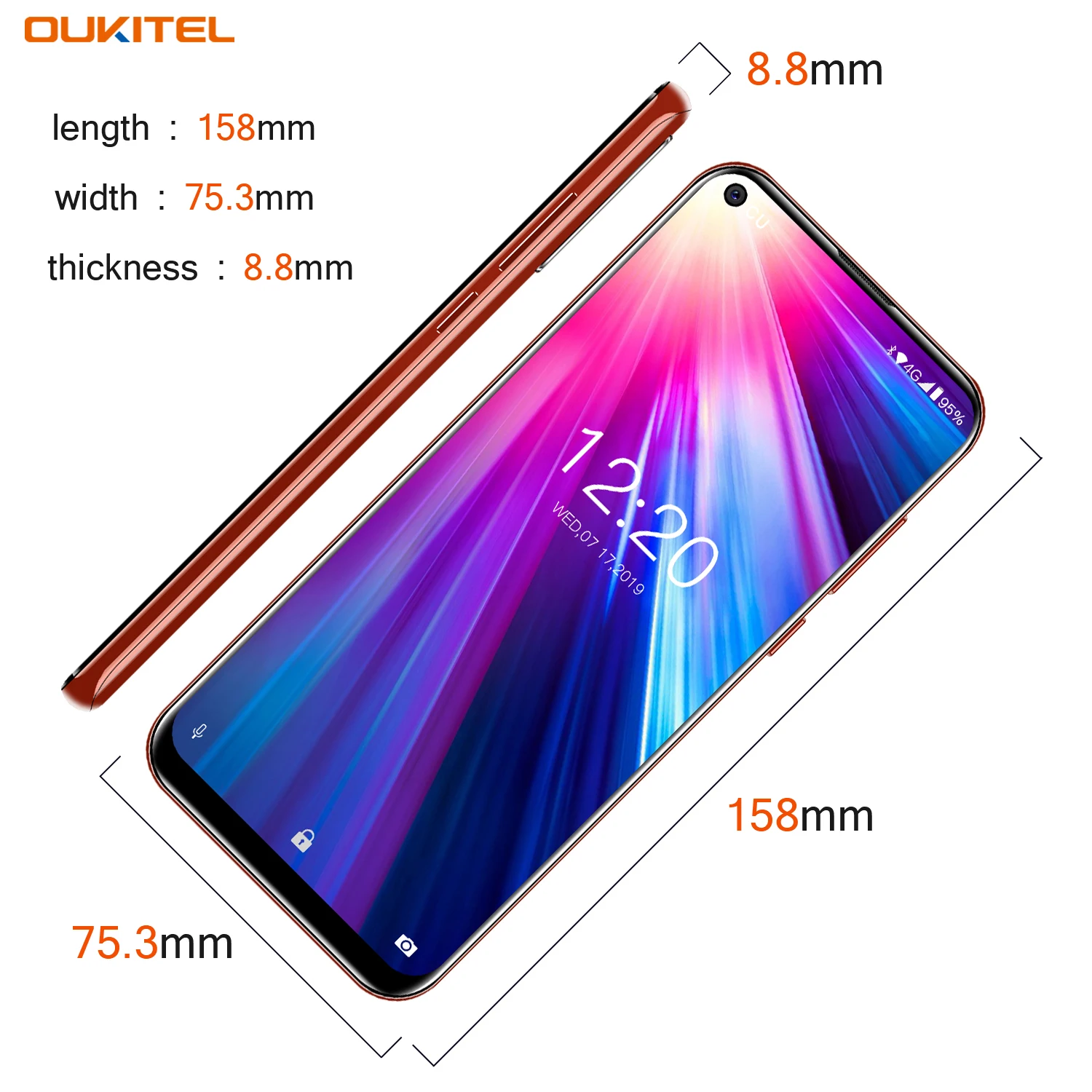 OUKITEL C17 6,35 ''Тройная камера смартфон MT6763 Восьмиядерный Android 9,0 3 Гб 16 Гб распознавание лица отпечатков пальцев 4G мобильный телефон 3900 мАч