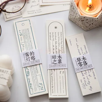 

JIANWU 50Sheets Poet Memory Series Memo Pad Retro Border Notepad Decoration Label Diary Material Paper School Supplies No Sticky