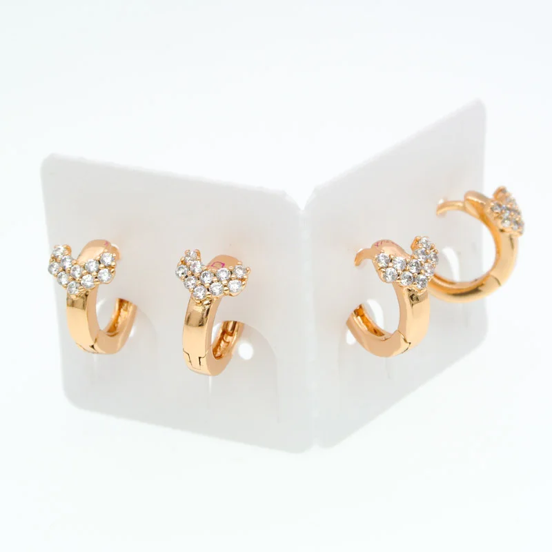 10 мм маленькие серьги-кольца для девочек, Золотые серьги для малышей, детские ювелирные изделия в виде сердца, подарок с кристаллами, Bijoux Bebe Brinco Orecchini Oorbellen E0702