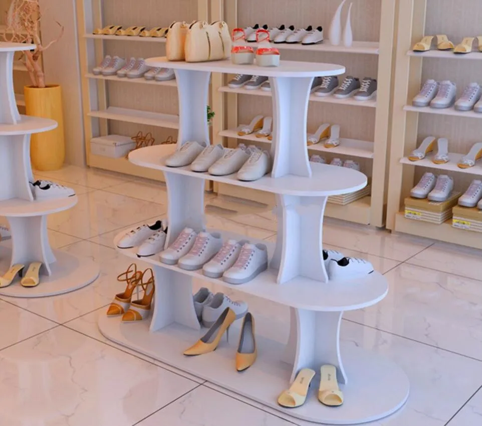 

Display shelf clothing store shoe store shoe shelf bag display shelf supermarket goods shelf round island cabinet display platfo