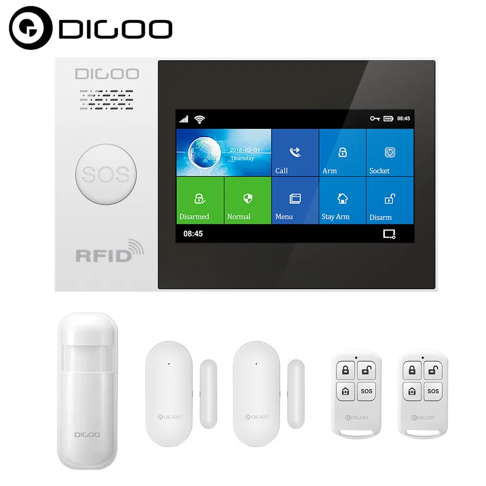 Digoo Touch Screen GSM &WiFi Smart Home Burglar Security Alarm System Kits 