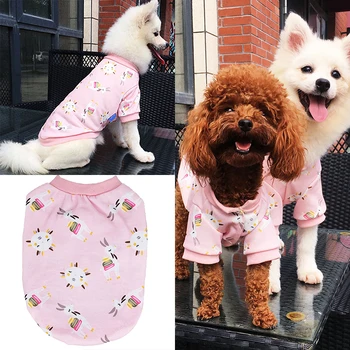 

Autumn Winter O Neck Jacket Dog Clothes Sweater Dog Shirt Printed Thin Cardigan For Small Dog Cute Comfortable Puppy Accessories