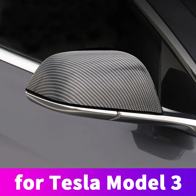 

Car Rearview Mirror Cover Rearview Mirror Rearview Mirror Protective Shell Cover Decoration Accessory for Tesla Model3 2017-2020