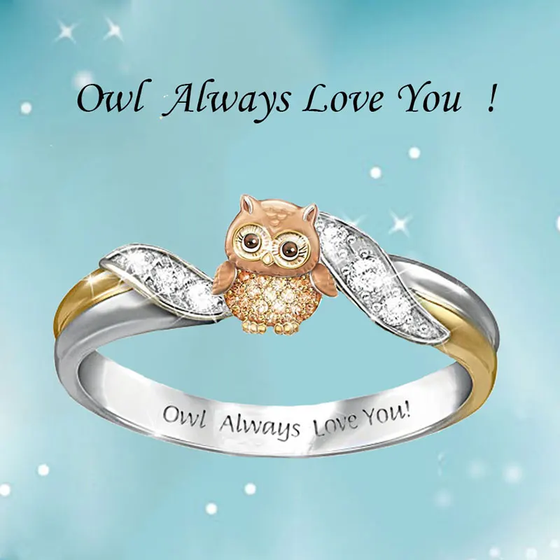 Lovely Cartoon Animal Owl Rings Crystal Children's Ring 2020 New Cute Baby Kids Birthday Gifts Fashion Girls Jewelry | Украшения и
