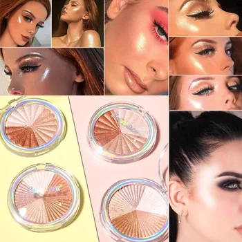 

Cmaadu Face Shimmer Highlighter Bronzer Powder Palette High-gloss Contouring Makeup Body Glitter Illuminator Highlight Cosmetics