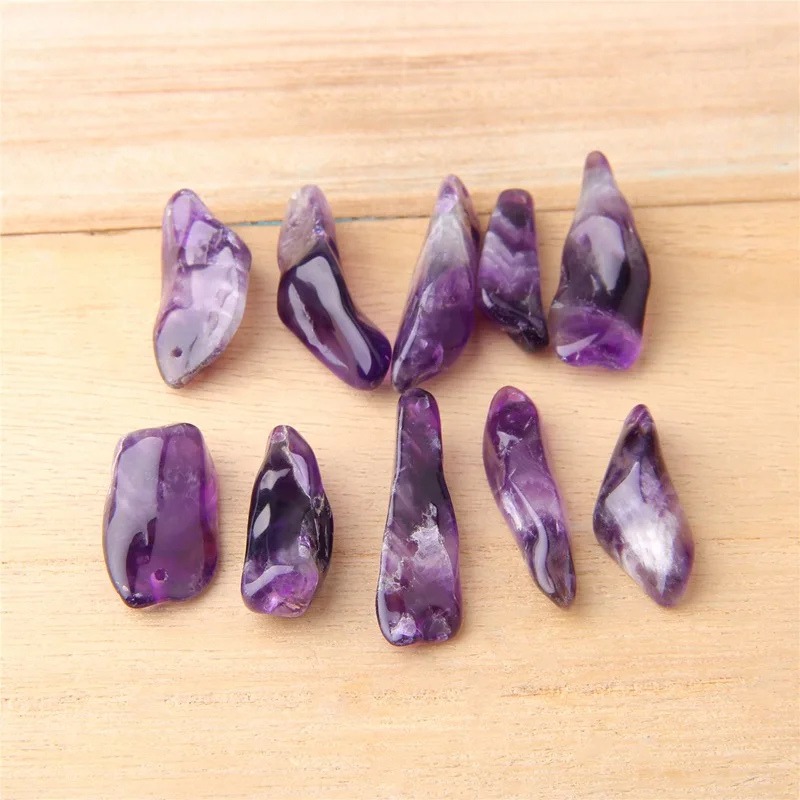 

1 Piece Natural Purple Agates 9-13*27-37 mm Irregular Gemstone Agates Point Beads Pendant For DIY Making Necklace Charm Earrings