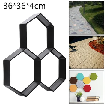 

1pc Hexagon Paving Mold DIY Home Garden Floor Road Concrete Stepping Driveway Stone Path Walkways Molds