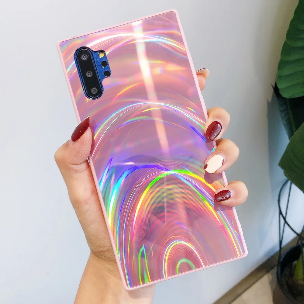 3D радужный блестящий чехол для Samsung Note 20 S20 + S10 S9 S8 A11 A51 A21S A50 M30S 10 Pro Чехлы