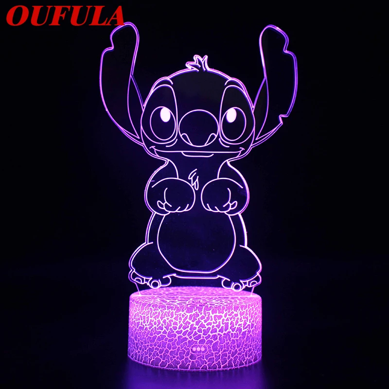 

OUTELA Night LED Lights Novelty 3D lamp Cute Toy Gift 7 ColorCartoon Atmosphere Lamp For Children Kids Room