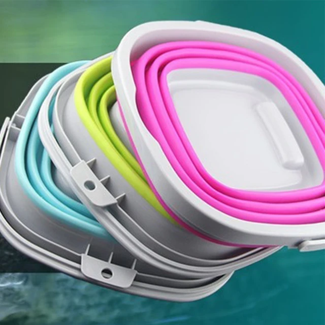 10L 대용량 캠핑카 휴대용 실리콘 접이식 양동이