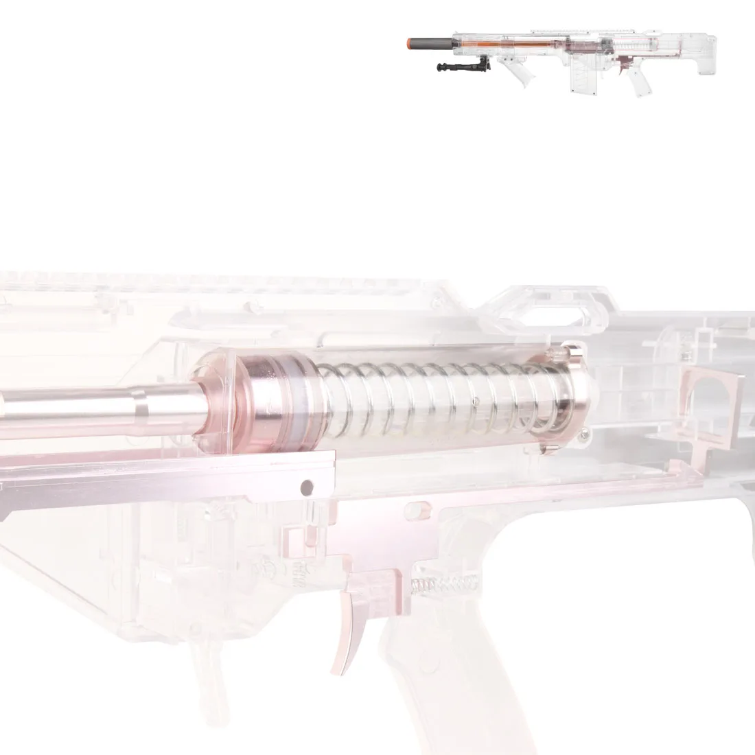 Рабочий W0415 воздушный насос для Nerf Longshot CS-6/NERF ZOMBIE STRIKE LONGSHOT CS-12/рабочий Терминатор-прозрачный