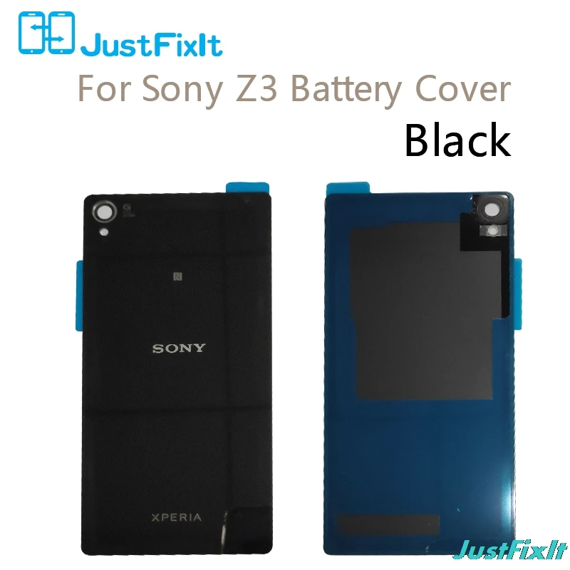 Задняя крышка для SONY XPERIA Z3 L55T D6603 D6643 D6653 чехол для задней панели YUYEAO Z3 Задняя стеклянная крышка Крышка батарейного отсека - Цвет: Черный