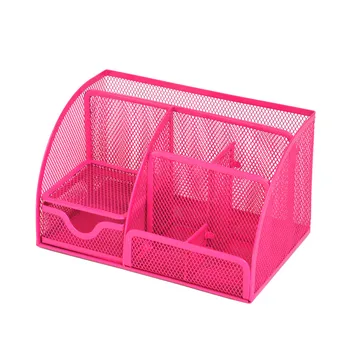 

Metal Desktop Organizer Durable Pen Holder Multi-function Pen BarrelS Desktop Office Storage rack almacenamiento y organizacion