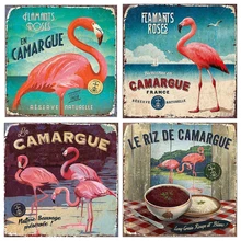 GATYZTORY 5D алмазная живопись Полная площадь DIY домашний декор мозаика Стразы картина логотип на холсте Фламинго ВИНТАЖНЫЙ ПЛАКАТ