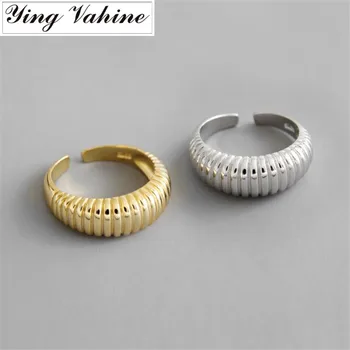 

ying Vahine 100% 925 Sterling Silver Spring Design Open Rings for Women