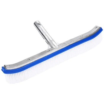 

Swimming Pool Brush 18 Inch Durable Plastic Brush Head with Aluminum Handle and Reinforced Aluminum Back