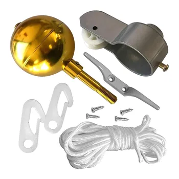 

10PCS Flagpole Parts Set Pulley Metal Ball Nylon Braided Flagpole Accessories Repair Kits Flagpole Parts Set Decor Kits #LR2