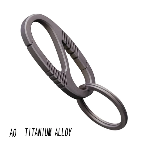 Titanium Men Women Car Keychain Rotatable Buckle Luxury Key Chain Ultra Lightweight EDC Key Ring Holder Upscal Gift for Men AO