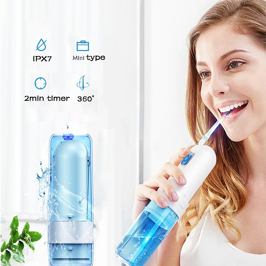 Tackore зубная нить водный ирригатор для полости рта с 5 струйными наконечниками Стоматологическая гигиена полости рта USB перезаряжаемая водяная нить