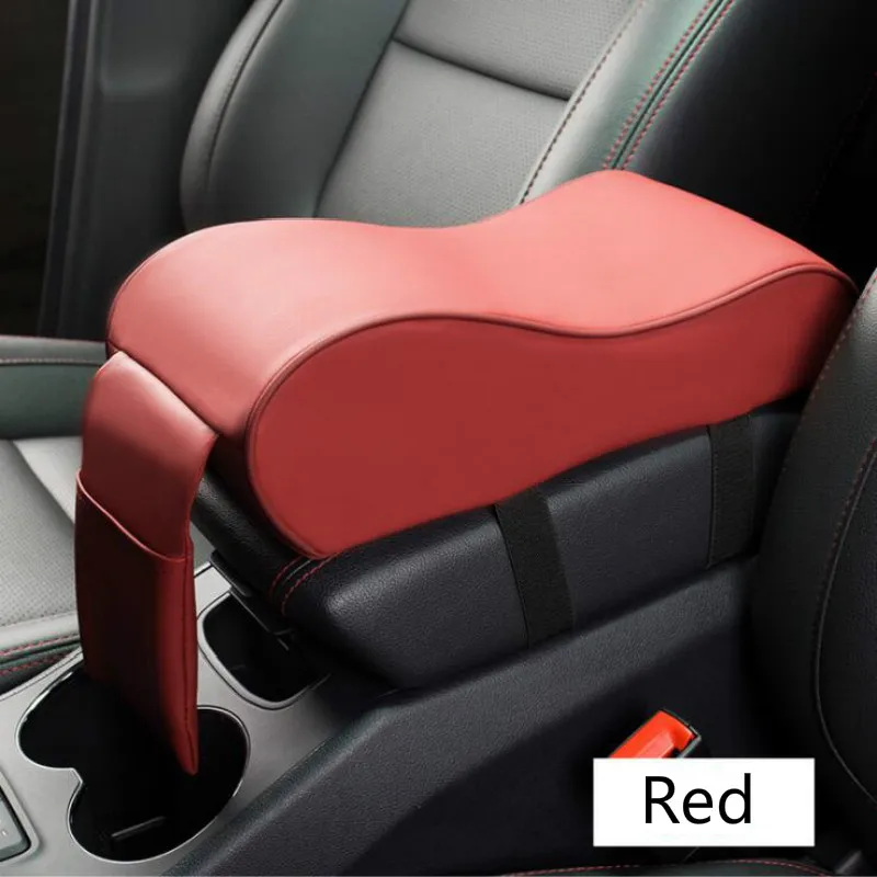 Кожаный чехол для подлокотника автомобиля, автомобильный подлокотник, автомобильная центральная консоль, подлокотник для сиденья, защитный чехол для автомобиля, универсальный стиль - Название цвета: Red
