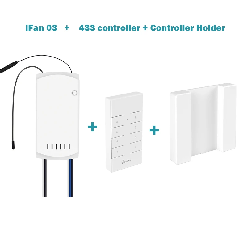 ifan03 remote base SONOFF iFan03 Wi-Fi потолочный вентилятор и светильник контроллер Поддержка 433 МГц RF пульт дистанционного управления с помощью приложения ewelink - Комплект: ifan03 remote base