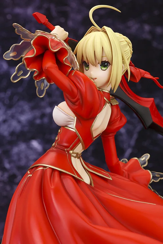 Fate Stay Night Extra Red Saber Nero Claudius Caesar Augustus Germanicus Fighting Ver PVC Action Figure Collection Model Toys