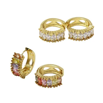 

New fashion and simple geometric ring color drill ear button round texture Earrings popular Earrings Jewelry