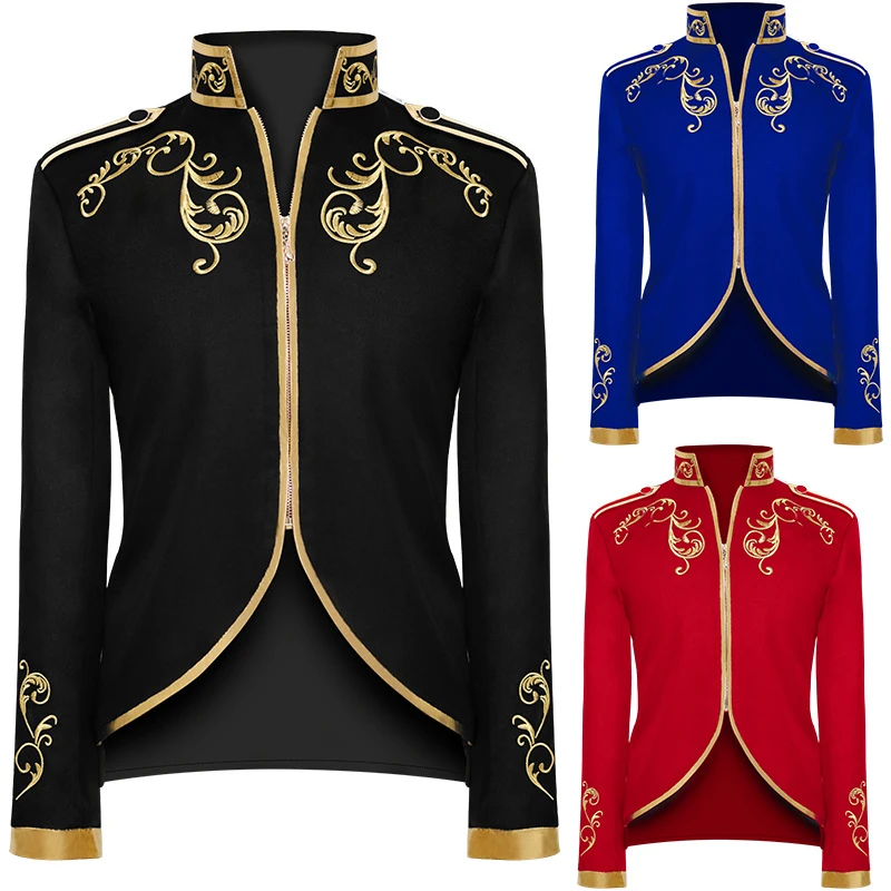 Medieval Men Punk Tailcoat Jacket Christmas Party Cosplay Costume Coats Outwear