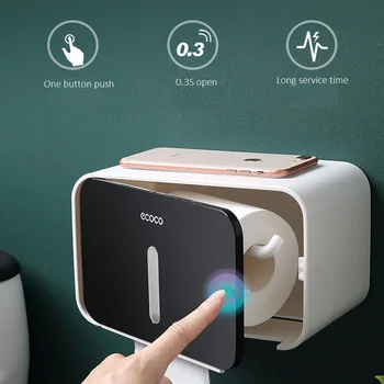 

Creative Paper Box for Toilet Kitchen Sitting Room Waterproof Wall Suction Nail Free Tissue Box for Hollow Paper Solid Paper