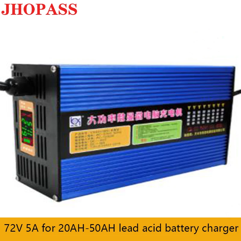 Smart output 220V 72V 5A LCD display for 20AH to 50AH lead acid battery charger E-bike & Motorbike scooter | Электроника