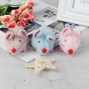 

1Pc Soft Key Ring Pendant Car Ornament Bag Accessary Lovely Stuffed Animal Plush Mouse Toy Birthday Party Decoration Kids