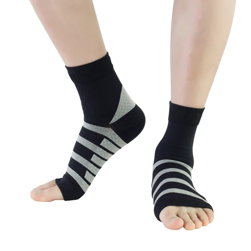 1 Pair Sport Ankle Brace Protector Open toes Breathable Anti-sweat Compression Feet Support Wrap Sleeve Protection