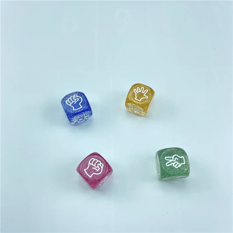 100/200Pcs Funny Dice Board Games Toy Creative Finger-guessing Game Dice Rock Paper Scissors Game Scissors Stone Family Party 6 pcs lot mini mora device fair finger guessing game rock paper scissors play toy round egg delicate and funny key chain pendant