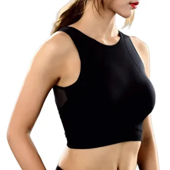 

Women Solid Bras Breathable Mesh Bras Shockproof Padded Solid Bra Seamless Fitness Tops Waistcoat Newest High Quality