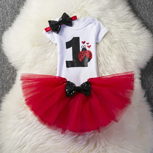 Одежда для новорожденных девочек комплекты из 3 предметов одежда для первого дня рождения платье-пачка для девочек, Костюмы Одежда с цифровым принтом для маленьких детей - Цвет: as picture