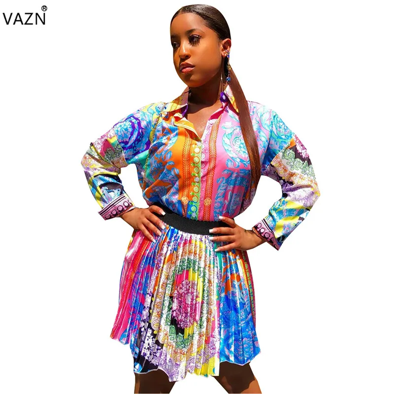 VAZN каникулы элегантный сексуальный стиль женские юбки красочные Империя шифон возраст снижение Джокер плиссированные короткие юбки YC1828