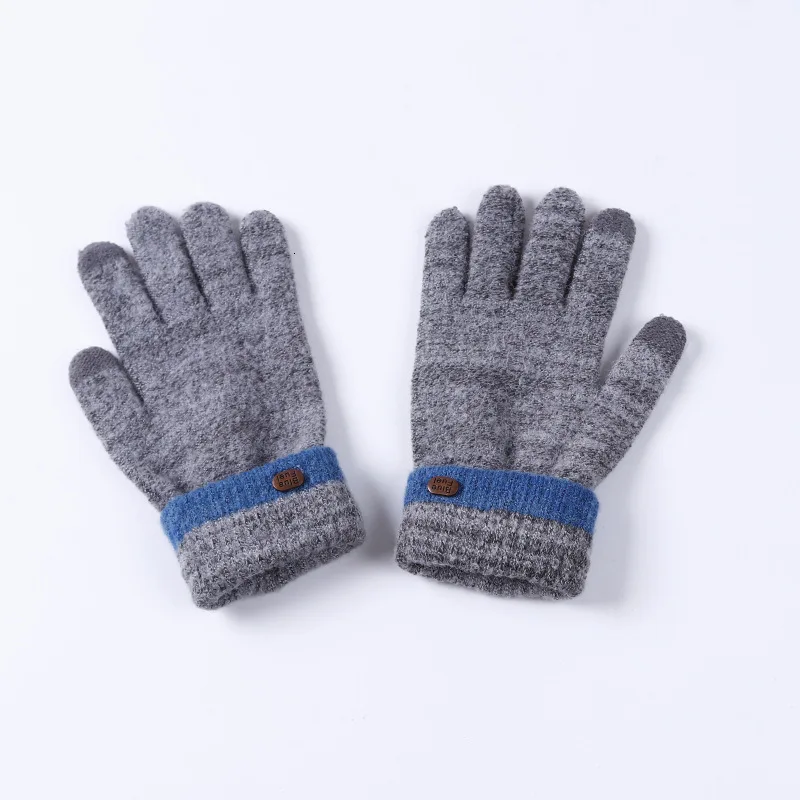 Вязаные перчатки утепленные теплые зимние перчатки с сенсорным экраном мужские теплые перчатки зимние мужские варежки
