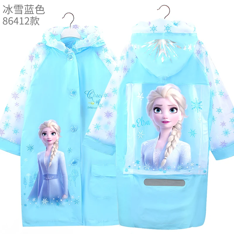 Disney children cartoon raincoat girl Frozen poncho Elsa mickey minnie raincoat little girl school bag bit long student