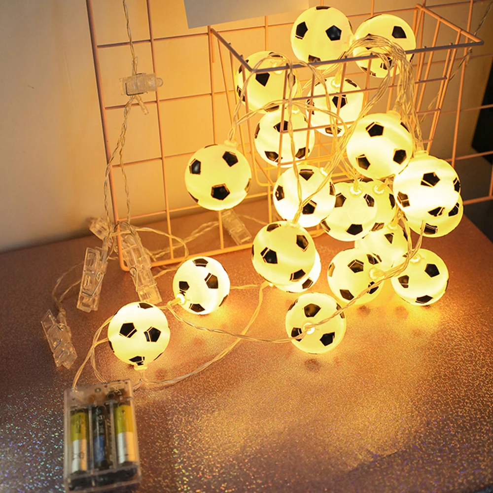 1,5 м 10 светодиодный шар гирлянда для футбола Гирлянда для украшения для дома для детей партии Крытый украшения