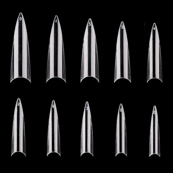 

600pcs/pack Painting DIY Manicure Salon With 10 Sizes Party Decoration Art Artificial ABS Long False Nail Tips Safe Wedding