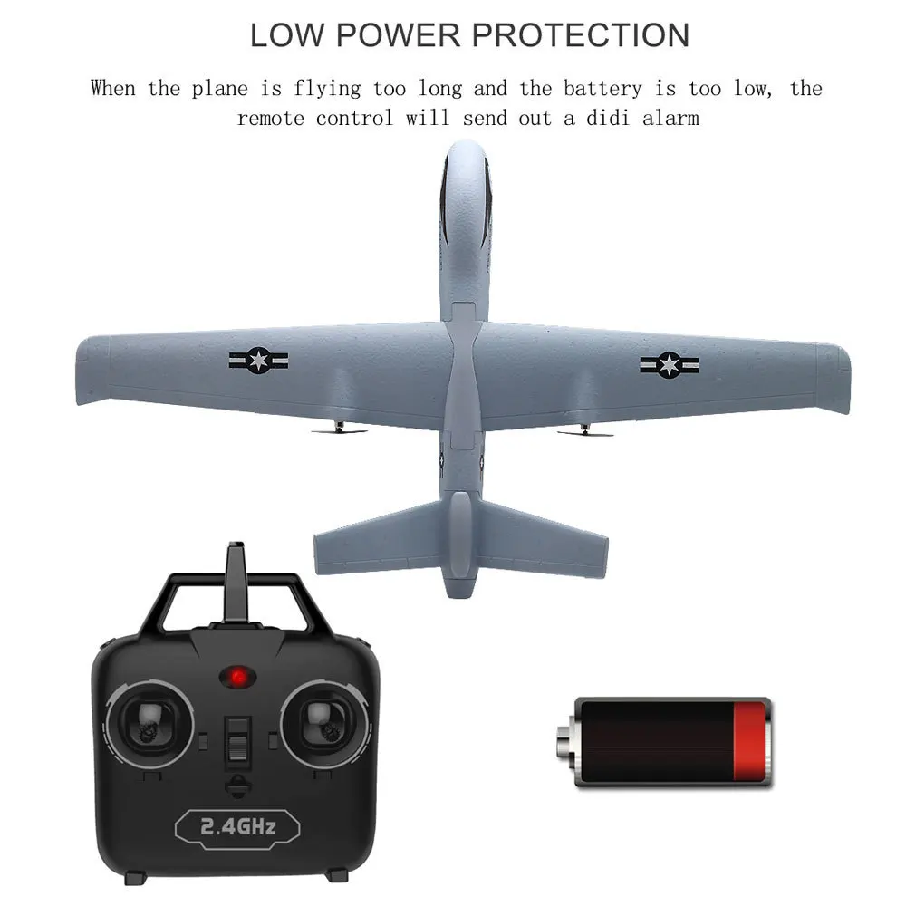 $33.25 Z51 RC Drone 24G 2CH Predator Remote Control RC Airplane 660mm Wingspan Foam DIY Assembly Military