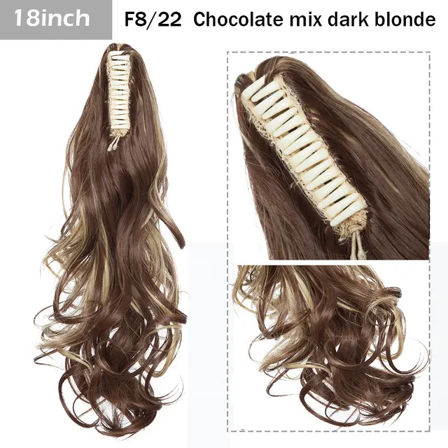 S-noilite Syntheitc Big Grab Ponytail Hair Extension Claw Clip In Ponytail Extension Hair Fake Hairpiece For Women Daily Party 18-1863
