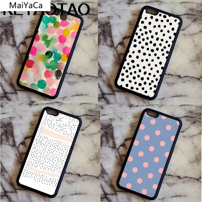 MaiYaCa узор в горошек милый для iPhone 4S SE 5C 5S 6 S 7 8 Plus X XR XS MAX samsung черный мягкий чехол