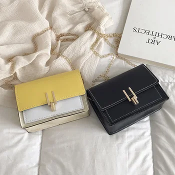 

Chain small bag female 2020 new small fresh shoulder messenger bag ins hit color ladies small square bag