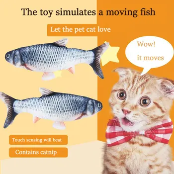 

Pet cat toys Electric simulation fish bouncing toy catnip